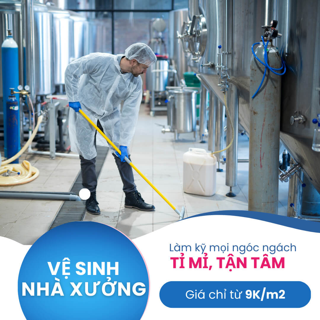 Dịch vụ vệ sinh nhà máy, kho bãi, nhà xưởng